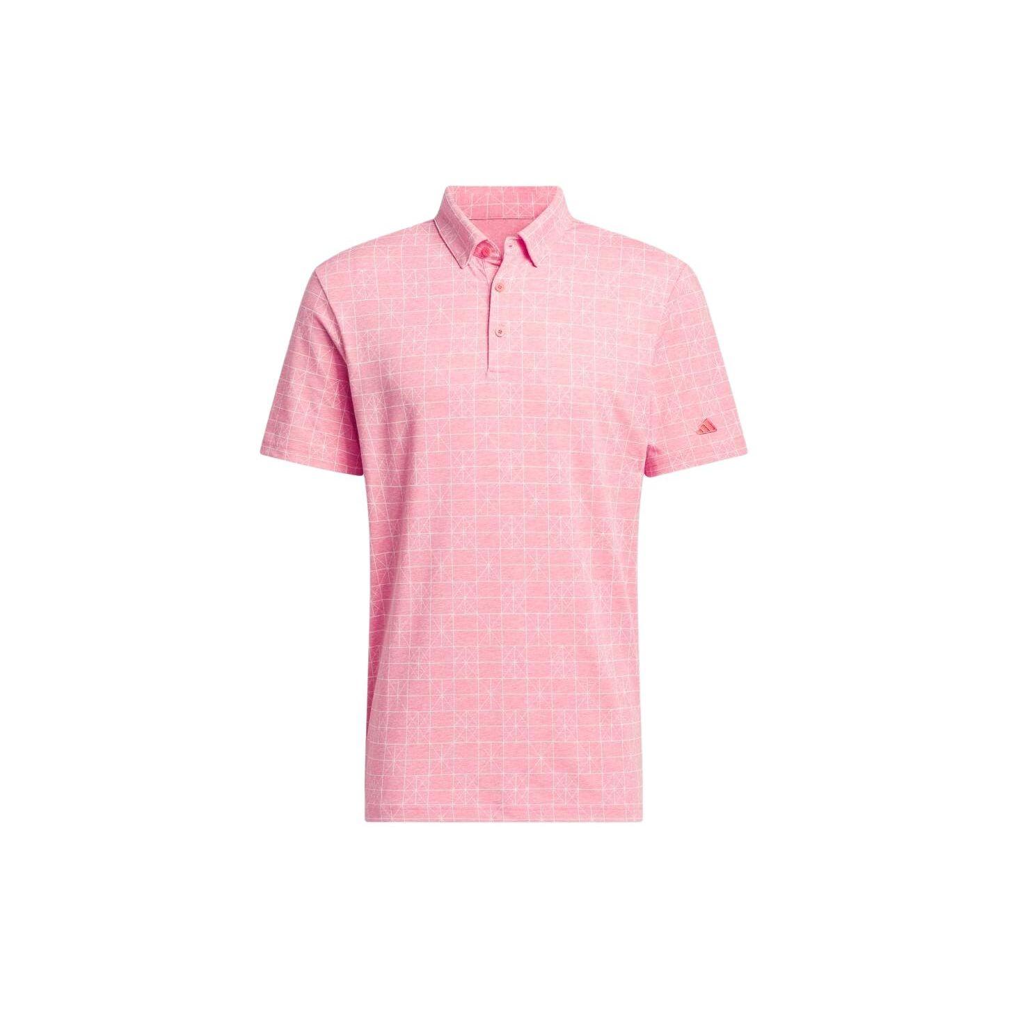 

Adidas Plaid Print Short Sleeve Polo Shirt Men tops Crimson IQ2923 M