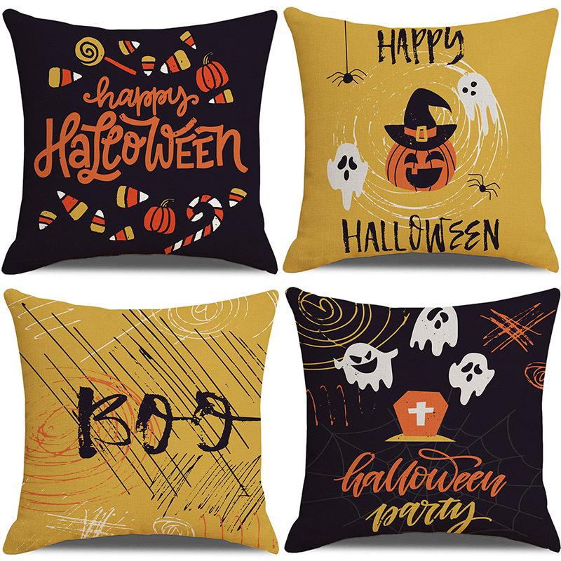 Halloween Pillowcase Pumpkin Skull Funny Ghost Cushion Cover Sofa Living Room Decoration Pillow