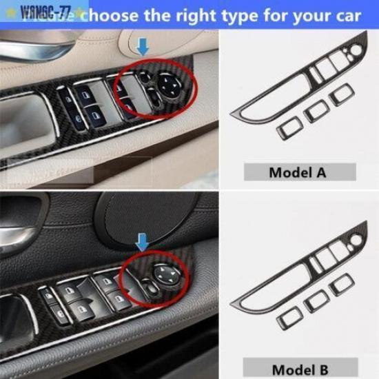 For BMW 5 series E60 2008-2010 Car Door Armrest Panel Cover Trim Carbon Fiber