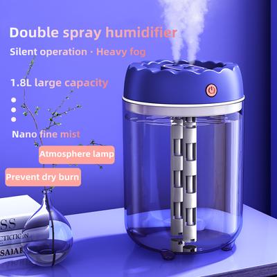 1800 ml Große Kapazität Hause Elektrische Luftbefeuchter USB Doppel Düse Ultraschall Aroma Nebel Maker Fogger Mit Led-Licht Diffusor