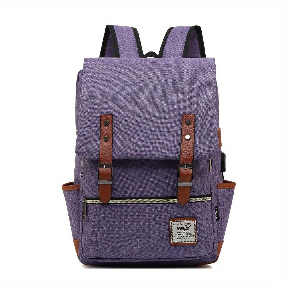 New Personalized Retro Men's and Women's Outdoor Canvas Large Travel Backpack, Zipper Closure, Solid Color Fashionable Backpacks