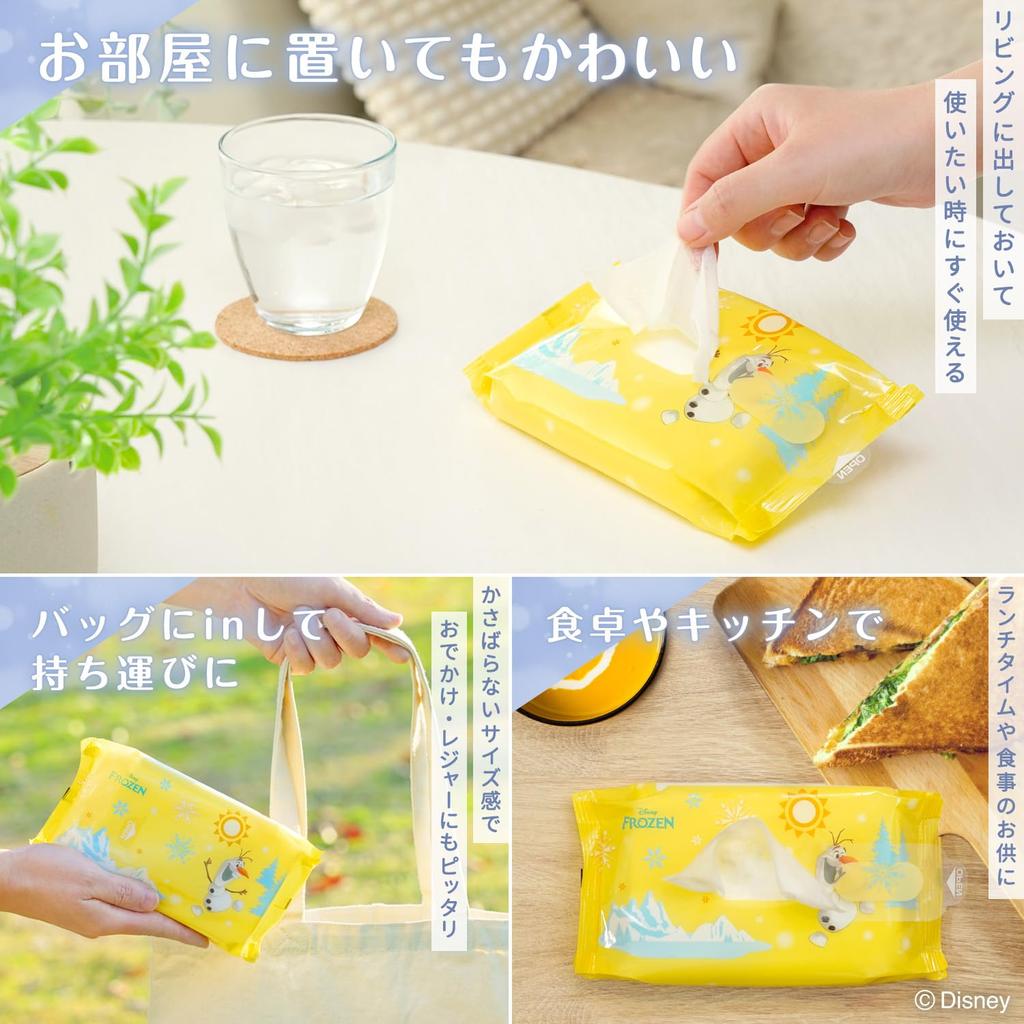 LEC Disney Čistá voda Vlhčené ubrousky 60 kusů x 12 balení Vyrobeno v Japonsku 99% ubrousky, (Zamrzlý) / Bez přísad /