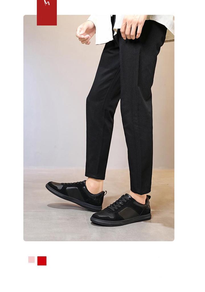 Men's Casual White Round Toe Low-Top Lightweight Sneakers for Spring and Autumn