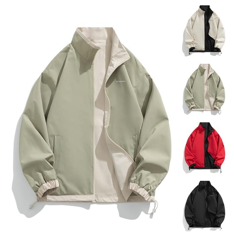 Jacket, cargo jacket, spring and autumn new fashion, handsome couple, reversible stand-up collar, loose jacket, versatile casual