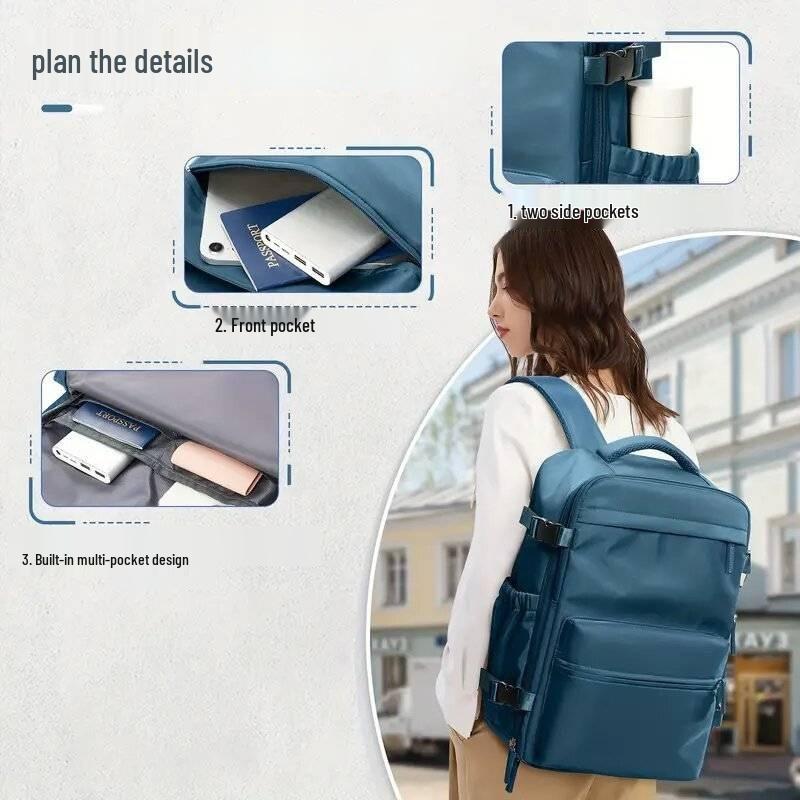 Versatile Unisex Large Capacity Laptop Backpack with Multi-Layer Storage & Compressible Vacuum Bag
