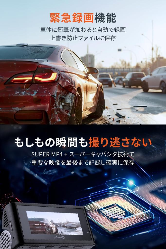 Mio MiVue DR40 Dual Dash Cam (4K Front / FHD Rear, STARVIS, Wi-Fi & GPS, Parking Mode Ready, 64GB Included)