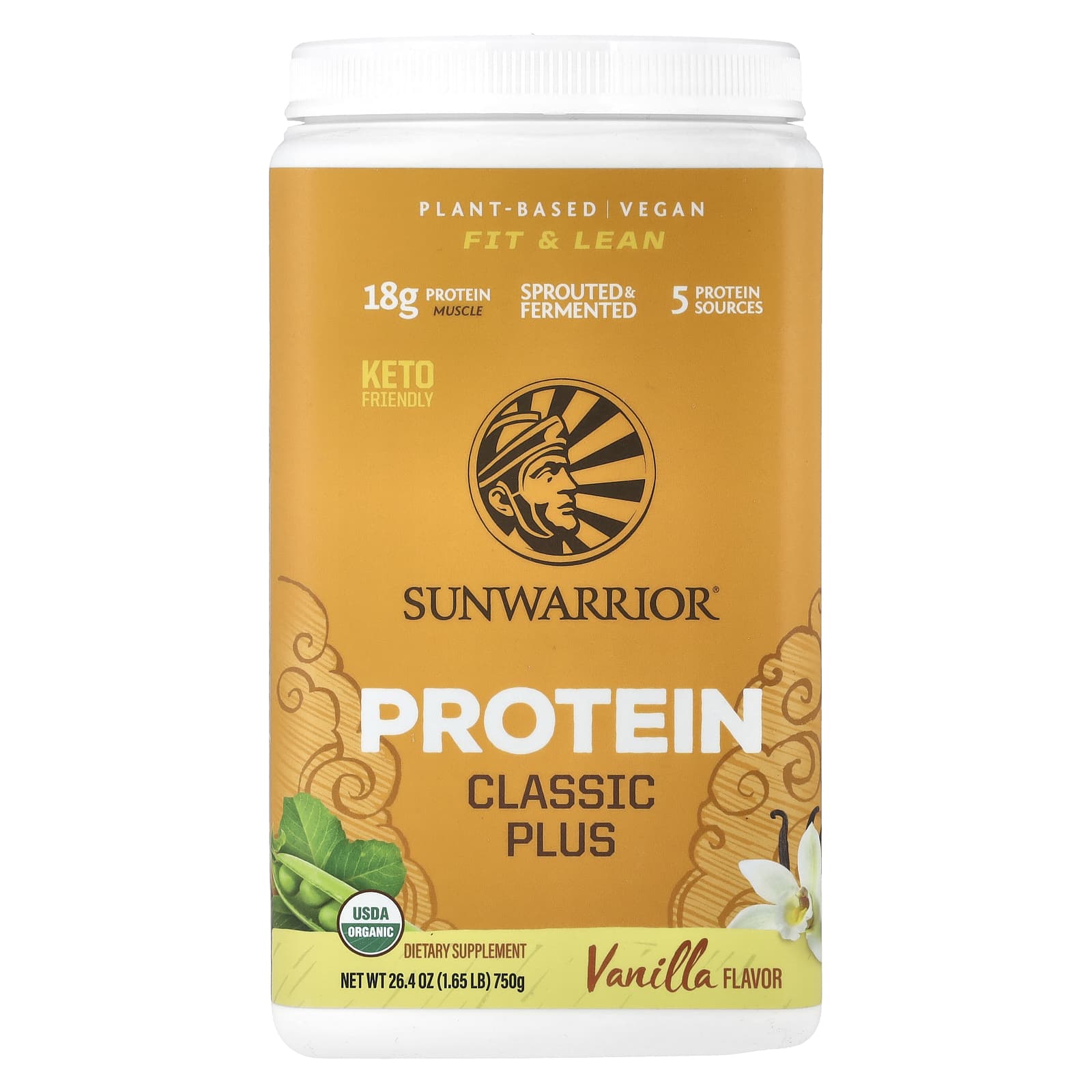 

Classic Plus Protein, Organic Vegetable Protein, Vanilla Flavor, 750G (1.65Lbs)
