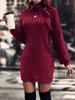 Autumn Winter Wool Dress High Neck Loose Casual Knit Dress Luxurious Relaxed-fit Slimming and Versatile Top