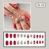 Pack of 24 Press On Nail Matte Red Christmas False Nail Green Leaves Design For Holiday Parties Event Daily Use