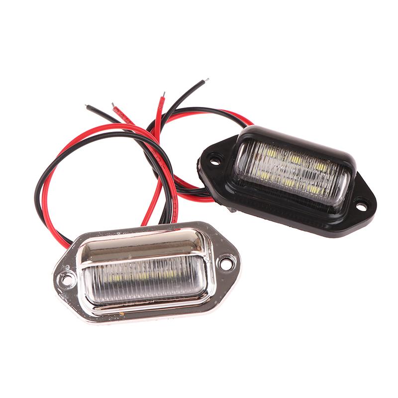 2Pcs 6Led Truck License Plate Light Car Truck Bus Trailer Tail Lamp Side Bulb 12-24V Motorcycle Signal Light Car Accessories