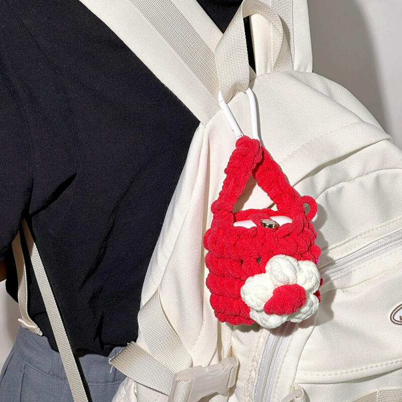 1 box of petal knit earphone pouch keychains