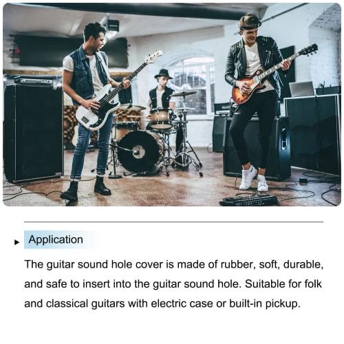 uxcell Guitar Sound Hole Cover, Soft Rubber Feedback Cover for Acoustic Guitar, 85mm, Black, 2 Pieces