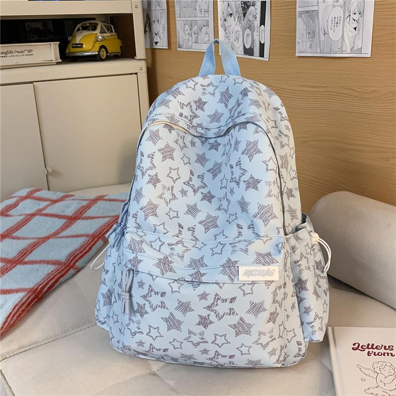

Printed Junior High School Schoolbag Women s Large Capacity Backpack Computer Backpack синий