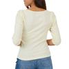 BRAVE SOUL Womens/Ladies Ribbed Square Neck Puff Sleeve Top