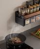 Wall Mounted Wooden Kitchen Shelf, Spice Bottle Organizer, Multifunctional Free of Holes To Remove and Washable