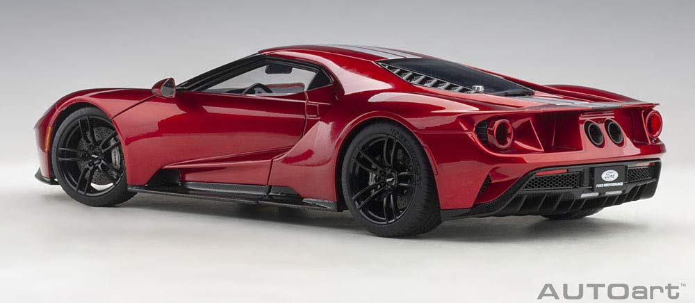 AUTOart 1/18 Scale 2017 Ford GT Metallic Red with Silver Stripes (Finished Product)