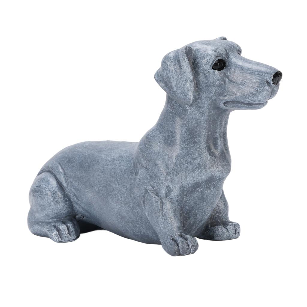Dog Sculpture Resin Vivid Details Cute Dog Statue Animal Figurine for Bedroom Garden