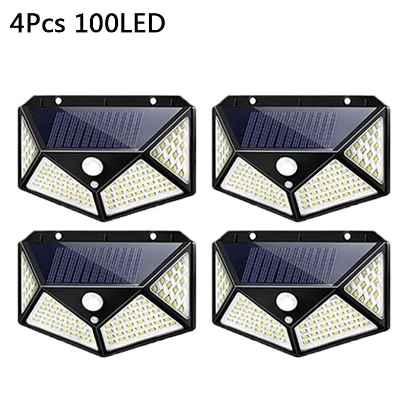 

4/6/8PCS 100 LED Wall Lights Outdoor Waterproof Solar Lamp PIR Motion Sensor Solar Powered Street Light for Garden Decoration
