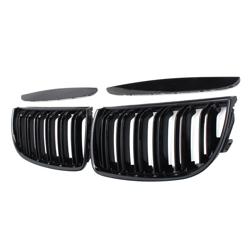 Pair Glossy Black Car Front Bumper Grilles For BMW E90 E91 3 Series 323I 328I 335I 330I 325I 05-08 ABS Grille Racing Grill