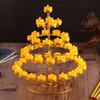 Buddhist Ghee Lamp Holder - Seven Stars Oil Lamp with Lotus Design for Temple Offerings and Everlasting Candle Display.