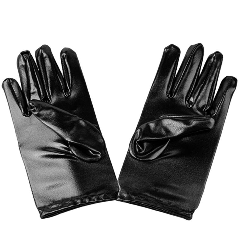 

Shimmering Patent Leather Gloves for ChildrenDay Party Costume Gloves Short Mittens Kids Stage Performances Short Gloves
