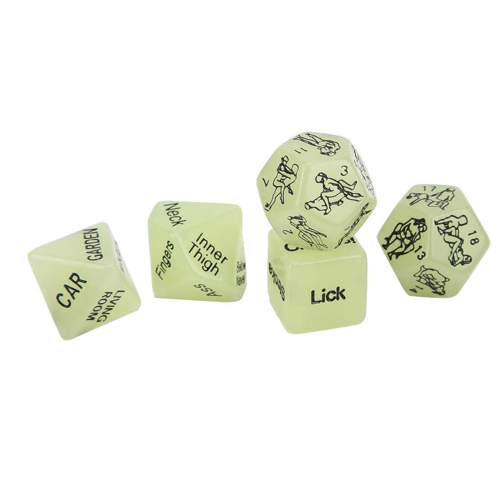 5pcs Couple Dice Lovers Bachelor Party Multiple Pose Dice Sexual Posture Dice ToyLuminous