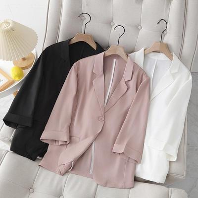 Sacou Plus Size de Înaltă Calitate: Slim Fit anti-îmbătrânire, cu mânecă șapte sferturi, stil stradal pentru primăvară/vară - Femei 200 Jin