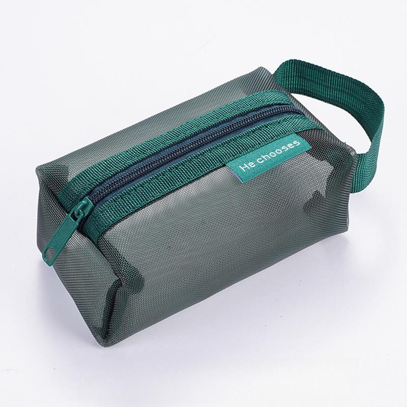 New Minimalist 3D Square Mesh Coin Purse for Women Large Capacity Key Card Holder Transparent Storage Bag
