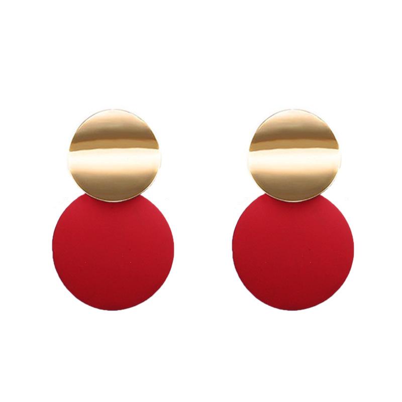 2023 Asymmetrical Round Metal Earrings - European & American Fashion Brand for Women