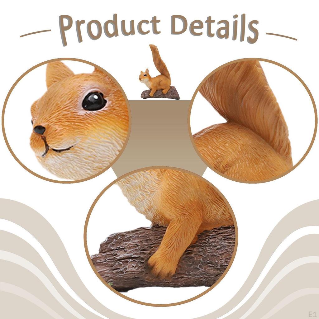Squirrel Figurine Garden Statue Resin Decorative Yard Art Decor Tree Hugger for Lawn Landscape