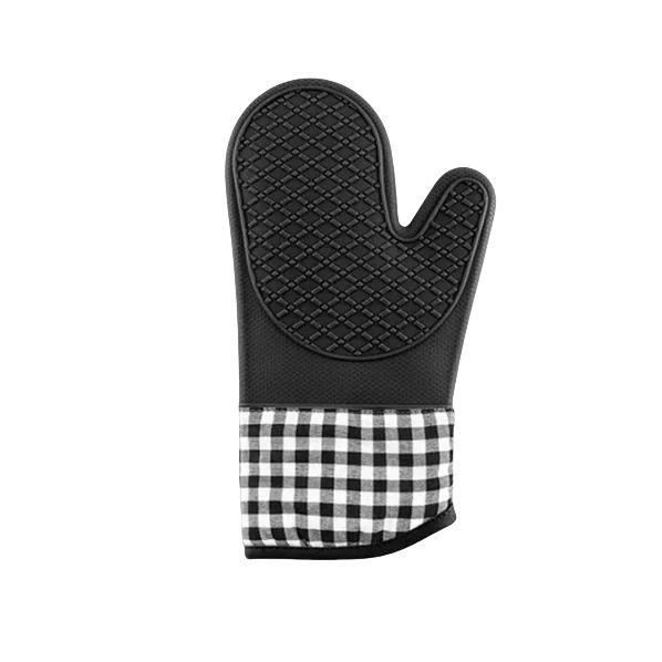 Karomuster Silikon Hitzebeständige Ofenhandschuhe - Verdickt und Verbrühschutz für Backen und Mikrowellenbenutzung.