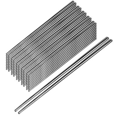 Queen Sense Stainless Steel Charming Chopsticks, Silver, Chopsticks 50p, Korean Popular Tableware