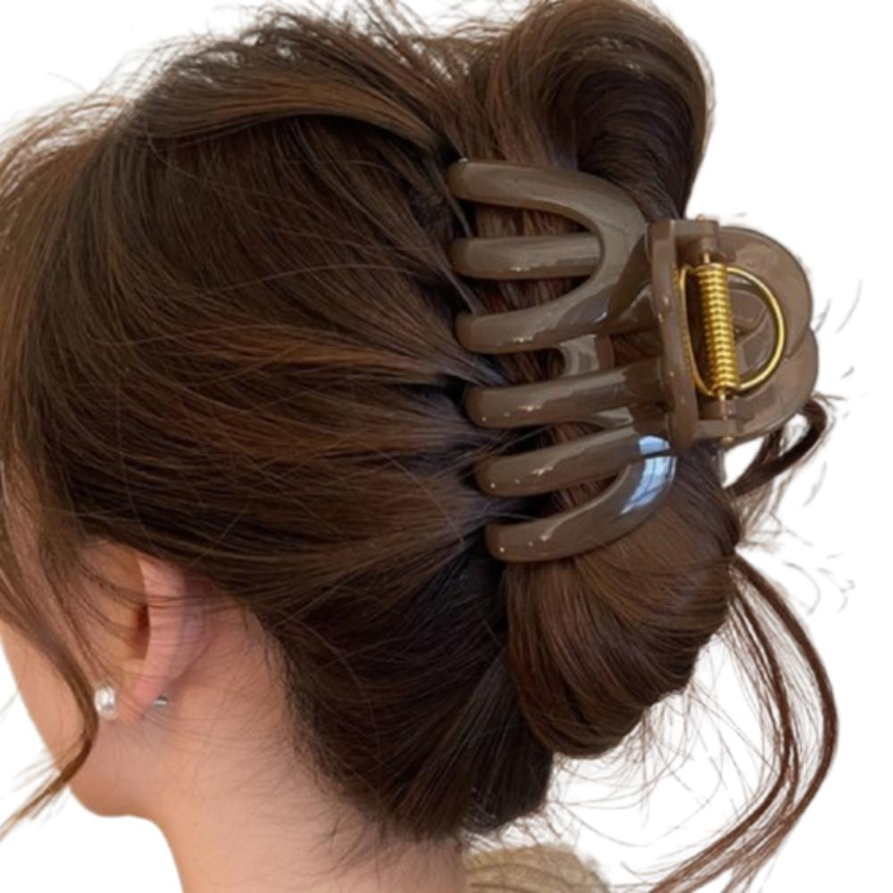 Updo French Style Pumpkin Hair Claw Large Cute Hair Grab Temperament 9cm/3.54inch Shark Clip Female