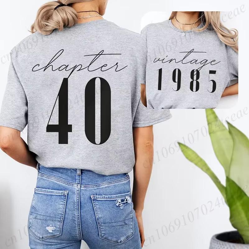 Tshirts for Women Classic 40th Milestone Best Friend Classic Tshirts for Women Vintage 40th Birthday Year Tops Streetwear Women