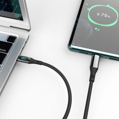 100W Digital Display Double Type C Charging Cable Widely Used For Laptop Tablets Phones Electronics