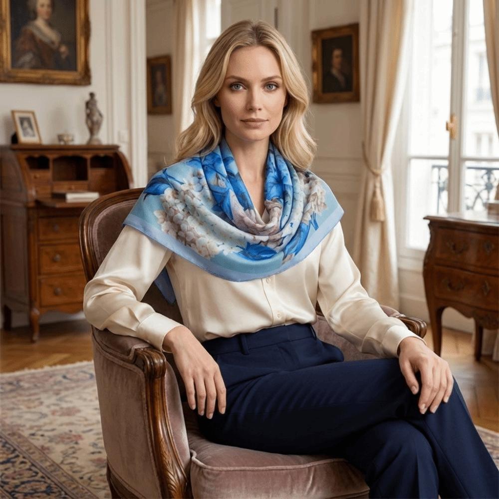 Floral Print Bandana Scarf Soft Neckerchief Scarf Fashion Hijab Scarf Women