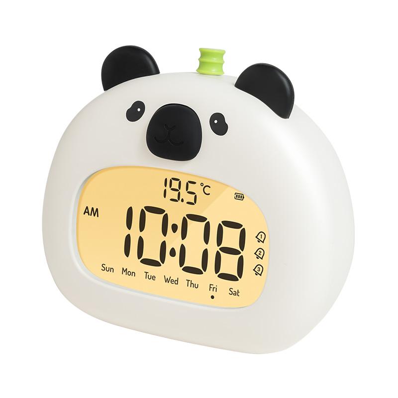 

Cute Alarm Clock for Kids, Sleep Trainer with Time-to-Rise Light & Temperature Display, USB Rechargeable Night Light