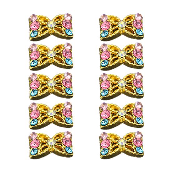 10Pcs 3D Alloy Manicure Glitters Rhinestone DIY Decorations Nail Art Tips Stickers