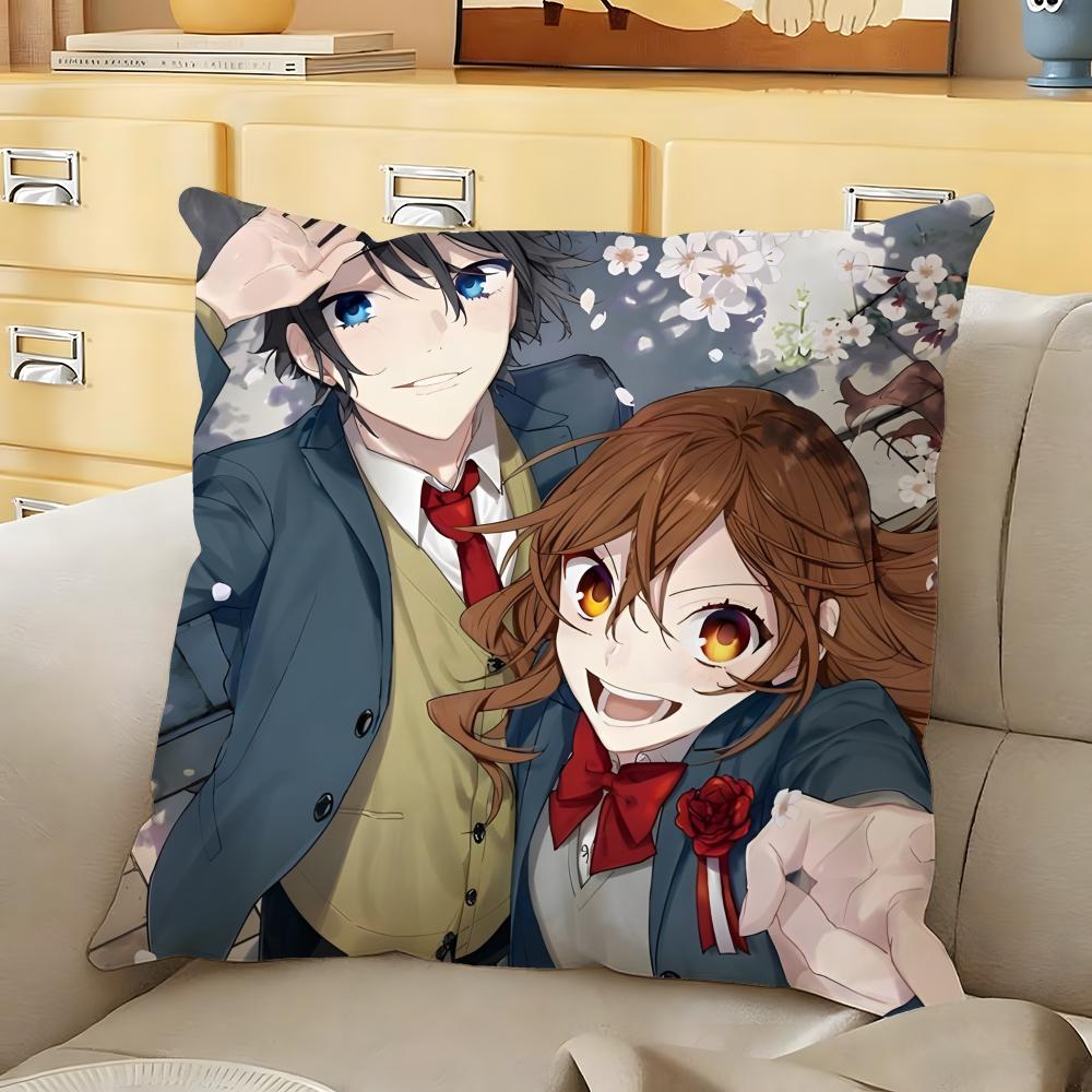 Anime cartoon Horimiya Cushion Cover Soft Durable Reversible Pillow Cover Home Car MultiScene Daily Comfort Pillowcase