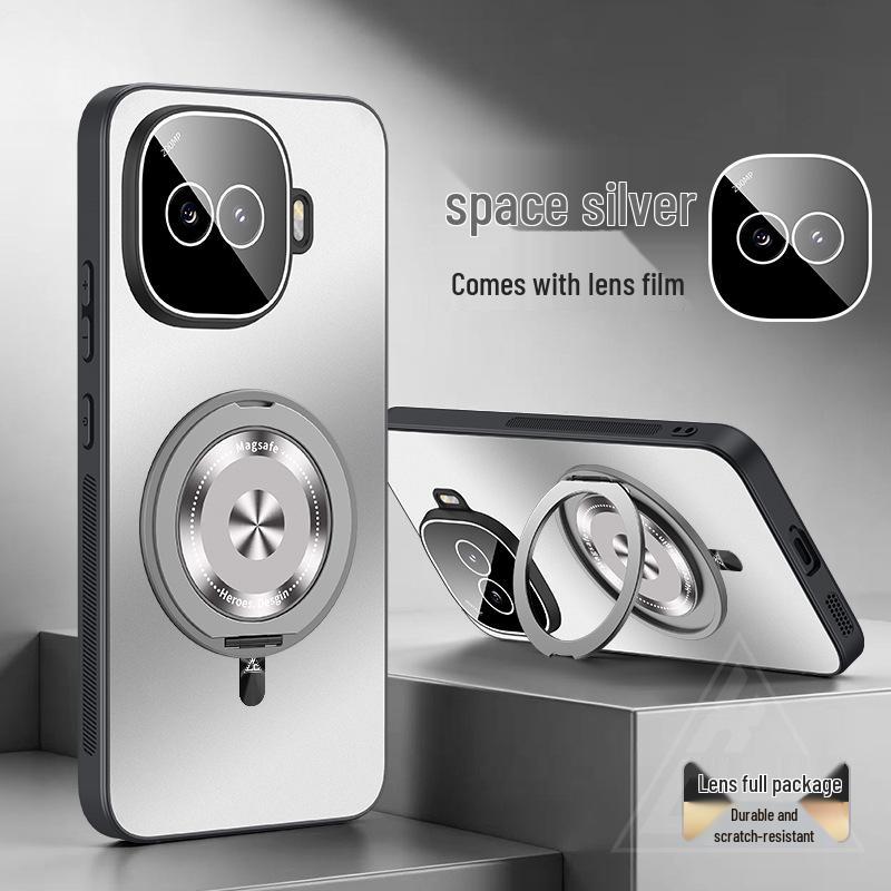 iQOO Z11 Turbo Phone Case - Rotating Magnetic Stand, Ultra-Thin Frosted, Full Coverage, Anti-Drop Protective Cover.