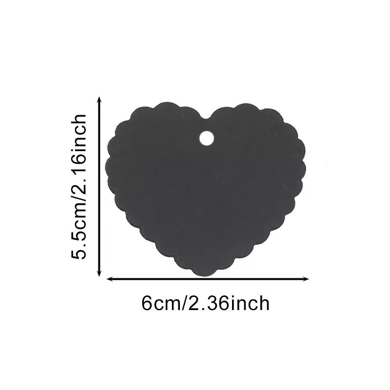100PCS/Pack Heart Shape Kraft Paper Tags Blank Labeling Tag Hanging Decoration Black White Brown Colors Available DIY Crafts ZYF