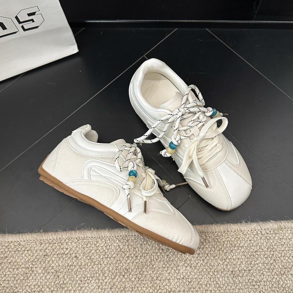 [Fanfna] Wszechstronne Niemieckie Buty Treningowe Damskie Jesień 2025 Nowy Koralikowy Niszowy Design Codzienne Buty Forrest Gump Trampki