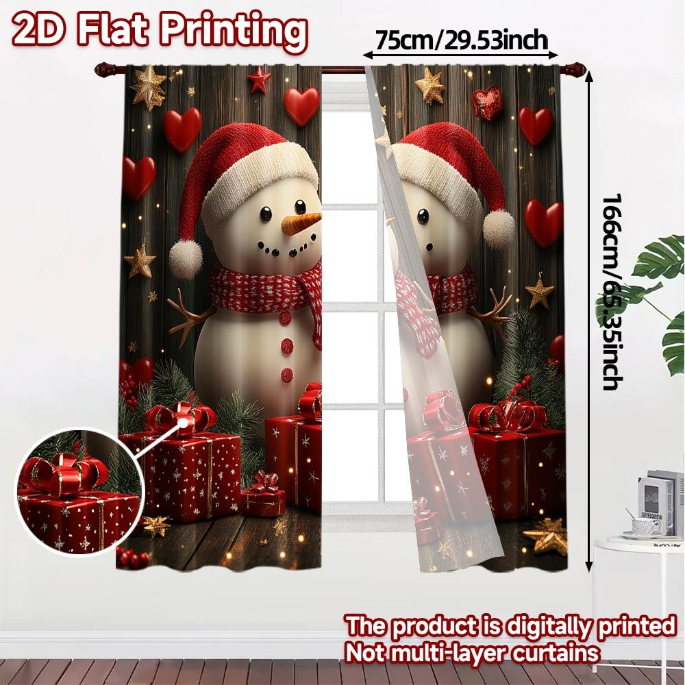 2 Stück, Vorhänge Niedliche Schneemänner Weihnachtsgeschenke_c (2) Muster Moderne Vorhänge Vielseitige Stoffvorhänge Dekorationen für Zuhause