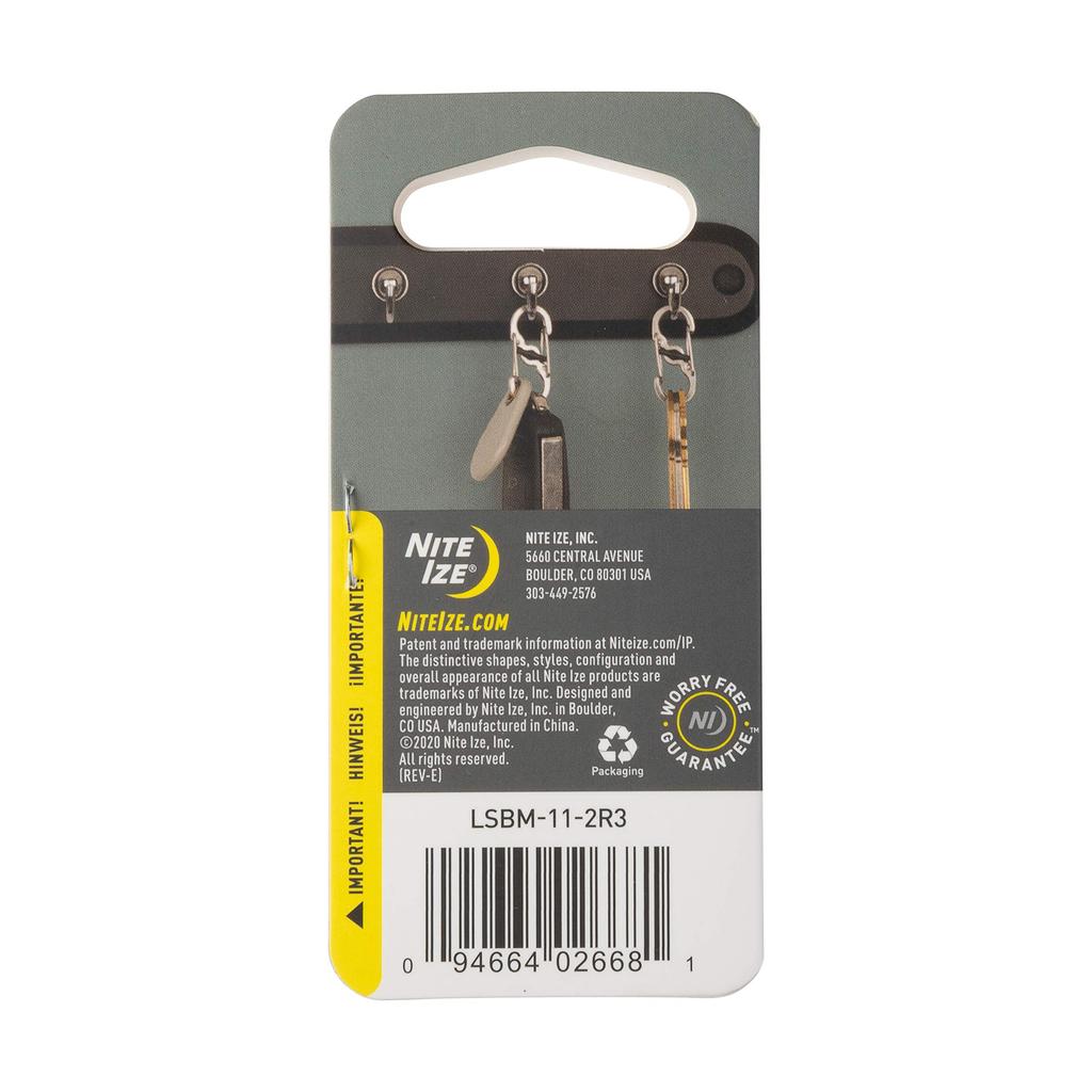 NITEIZE Esbiner Microlock Carabiner #0×2P Silver LSBM-11-2R3 (Japanese Genuine Product)