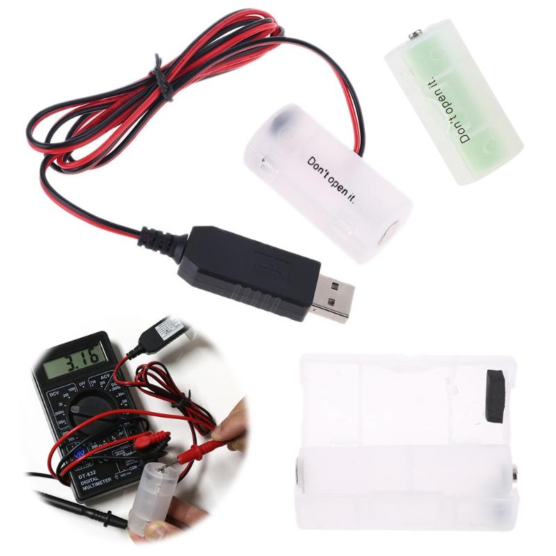 Battery Eliminator USB Power SupplyCable Replace 1.5V C Battery for Radio Electric Toy Clock LED Strip Light Calculator