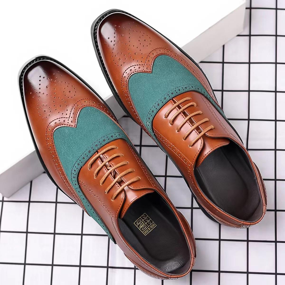 

20252025 popular men s pointed business dress versatile leather shoes foreign trade British style fashion men s shoes 42 коричневий