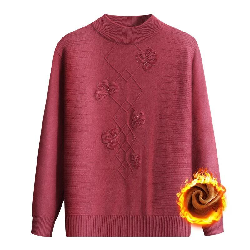 Pullover Herbst- und Winterwarmer Pullover Plus Samt Verdickt Damen Herbstkleidung