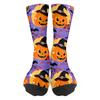 Unisex Breathable Mid-Calf Socks Halloween Patterned Comfortable Stretch Crew Socks Suitable for Daily Wear and Seasonal Use