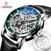 CHENXI Automatic Watch Men Skeleton Watches Casual Sport Leather Band Mechanical Wristwatches Men Winner Reloj Hombre