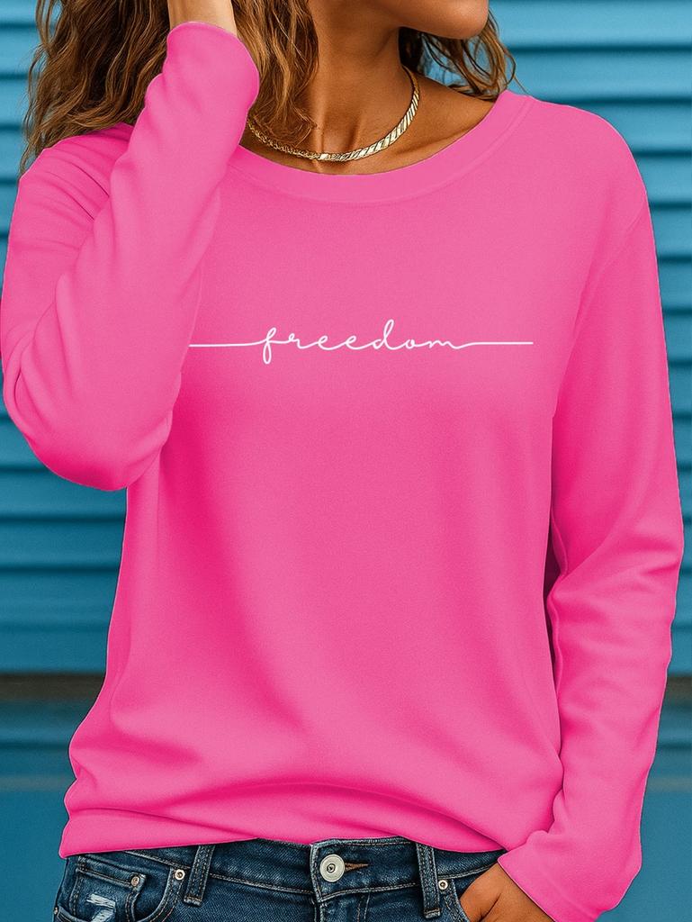 Women's Long Sleeves T-Shirts Casual Loose Black and White Lines Pattern Round Neck Short Sleeved T-Shirt Fall Female Clothing